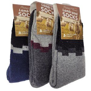 3 PairsMen's Faux Lamb Wool Crew Socks, Warm Winter Heavy Duty Boot Sux. NEW!